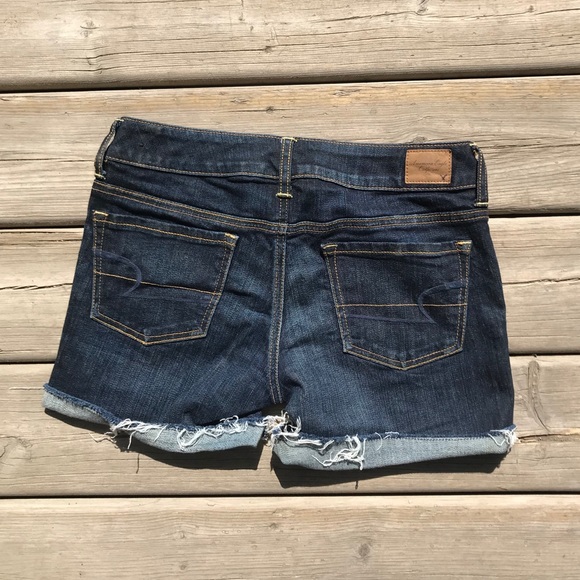 AEO Stretch Dark Wash Shorts - Picture 3 of 3